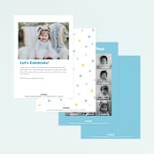 "Up, Up and Away" - Children's Birthday Party Invitations in Rainbow by Creo Study - Back of Card Options