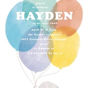 "Up, Up and Away" - Children's Birthday Party Invitations in Rainbow by Creo Study - Detail