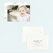 "One is Fun" - Children's Birthday Party Invitations in Marshmellow by Creo Study - Assembled