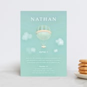 "First Lift Off" - Children's Birthday Party Invitations in Minted Sky by Melissa Agular - Front