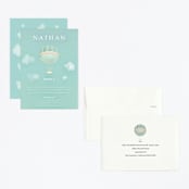 "First Lift Off" - Children's Birthday Party Invitations in Minted Sky by Melissa Agular - Assembled