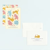 "Let's Pawty" - Children's Birthday Party Invitations in Candy by Shannon Chen of Four Wet Feet Studio - Assembled