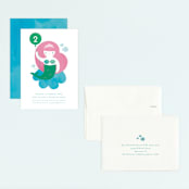 "Mermaid" - Children's Birthday Party Invitations in Aqua by Lori Wemple - Assembled
