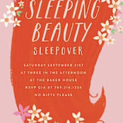 "sleeping beauty" - Children's Birthday Party Invitations in Melon by Lori Wemple - Detail
