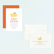 "1st Fiesta" - Children's Birthday Party Invitations in Spicy by Itsy Belle Studio - Assembled
