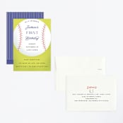 "baseball" - Children's Birthday Party Invitations in Grass by Becky Nimoy - Assembled