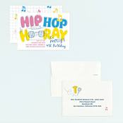 "Hip Hop Hooray" - Children's Birthday Party Invitations in Candy by Baumbirdy - Assembled