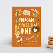 "Go Wild" - Children's Birthday Party Invitations in Amber by Vivian Yiwing - Front