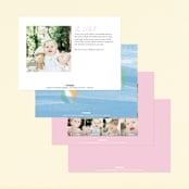 "Bobbing Beachball" - Children's Birthday Party Invitations in Cotton Candy by Beth Murphy - Back of Card Options