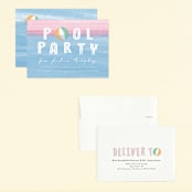 "Bobbing Beachball" - Children's Birthday Party Invitations in Cotton Candy by Beth Murphy - Assembled