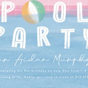"Bobbing Beachball" - Children's Birthday Party Invitations in Cotton Candy by Beth Murphy - Detail