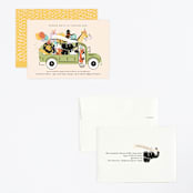 "Birthday Bus" - Children's Birthday Party Invitations in Sour Apple by Shiny Penny Studio - Assembled