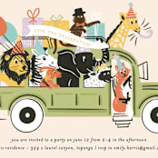 "Birthday Bus" - Children's Birthday Party Invitations in Sour Apple by Shiny Penny Studio - Detail