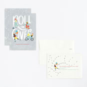 "Roll on Over" - Children's Birthday Party Invitations in Cupcake by Shiny Penny Studio - Assembled