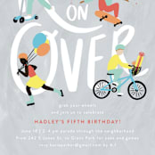"Roll on Over" - Children's Birthday Party Invitations in Cupcake by Shiny Penny Studio - Detail