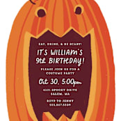 "Eat, Drink, and be Scary" - Children's Birthday Party Invitations in Vanilla Spice by Rebecca Smith - Detail