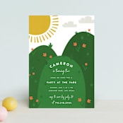 "Outdoors" - Children's Birthday Party Invitations in Avocado by Iveta Angelova - Front
