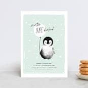 "ONEderland" - Children's Birthday Party Invitations in Mint by Vivian Yiwing - Front