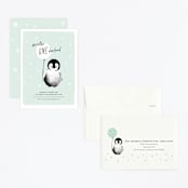 "ONEderland" - Children's Birthday Party Invitations in Mint by Vivian Yiwing - Assembled