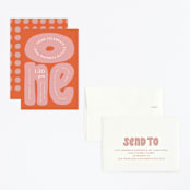 "a big one" - Children's Birthday Party Invitations in Bubble Gum by Jen Owens - Assembled