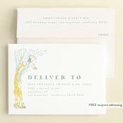 "Jungle Party" - Children's Birthday Party Invitations in Aquamarine by Ana de Sousa - FREE Recipient Addressing