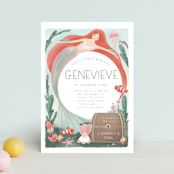 "Treasures of the Sea" - Children's Birthday Party Invitations in Aquamarine by Grae - Front