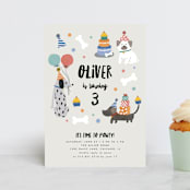 "Party Puppers" - Children's Birthday Party Invitations in Classic by Lehan Veenker - Front