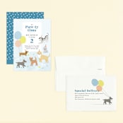"pawty time" - Children's Birthday Party Invitations in Sky by Karidy Walker - Assembled