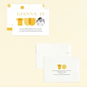 "mod two" - Children's Birthday Party Invitations in Buttercup by Lori Wemple - Assembled