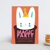 "Magic" - Children's Birthday Party Invitations in Melon by Lori Wemple - Front