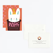 "Magic" - Children's Birthday Party Invitations in Melon by Lori Wemple - Assembled