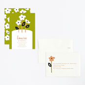 "Flower Cake" - Children's Birthday Party Invitations in Lime by Baumbirdy - Assembled