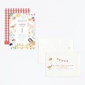 "barnyard fun" - Children's Birthday Party Invitations in Barn by peetie design - Assembled