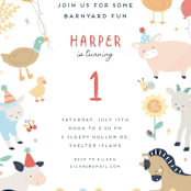 "barnyard fun" - Children's Birthday Party Invitations in Barn by peetie design - Detail