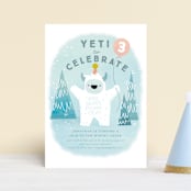 "yeti" - Children's Birthday Party Invitations in Frost by Lori Wemple - Front