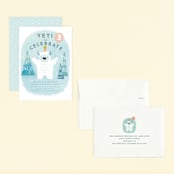 "yeti" - Children's Birthday Party Invitations in Frost by Lori Wemple - Assembled