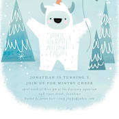 "yeti" - Children's Birthday Party Invitations in Frost by Lori Wemple - Detail