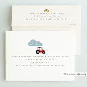 "Down by the farm" - Children's Birthday Party Invitations in Rainbow by Hudson meet Rose - FREE Recipient Addressing