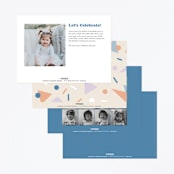 "Lets rock" - Children's Birthday Party Invitations in Denim by Creo Study - Back of Card Options