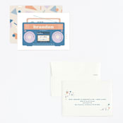 "Lets rock" - Children's Birthday Party Invitations in Denim by Creo Study - Assembled