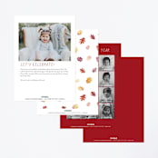 "Watercolor Leaf Frame" - Children's Birthday Party Invitations in Burnt Sienna by Jackie Crawford - Back of Card Options