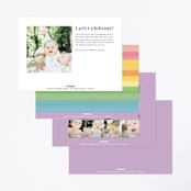 "Rainbow Popsicles" - Children's Birthday Party Invitations in Pastel Rainbow by Lauren Semmer - Back of Card Options