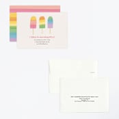 "Rainbow Popsicles" - Children's Birthday Party Invitations in Pastel Rainbow by Lauren Semmer - Assembled