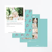 "Snappy Birthday" - Children's Birthday Party Invitations in Ocean by Itsy Belle Studio - Back of Card Options
