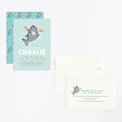 "Snappy Birthday" - Children's Birthday Party Invitations in Ocean by Itsy Belle Studio - Assembled