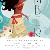 "Disney's Moana of Motunui" - Children's Birthday Party Invitations in Ocean by Ana de Sousa - Detail
