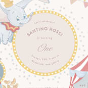 "Disney's Dumbo" - Children's Birthday Party Invitations in Sugar by Teju Reval - Detail