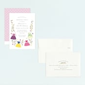 "Disney Princess Party" - Children's Birthday Party Invitations in Silk by JeAnna Casper - Assembled