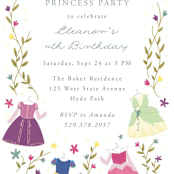 "Disney Princess Party" - Children's Birthday Party Invitations in Silk by JeAnna Casper - Detail