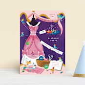"Disney's Cinderella dressmakers" - Children's Birthday Party Invitations in Peony by Jackie Crawford - Front
